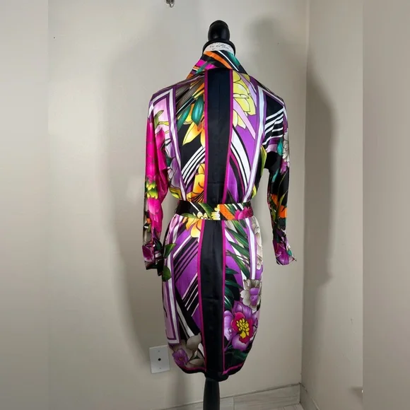 Cache Vibrant Purple Floral Belted Shirt Dress - Picture 3 of 9